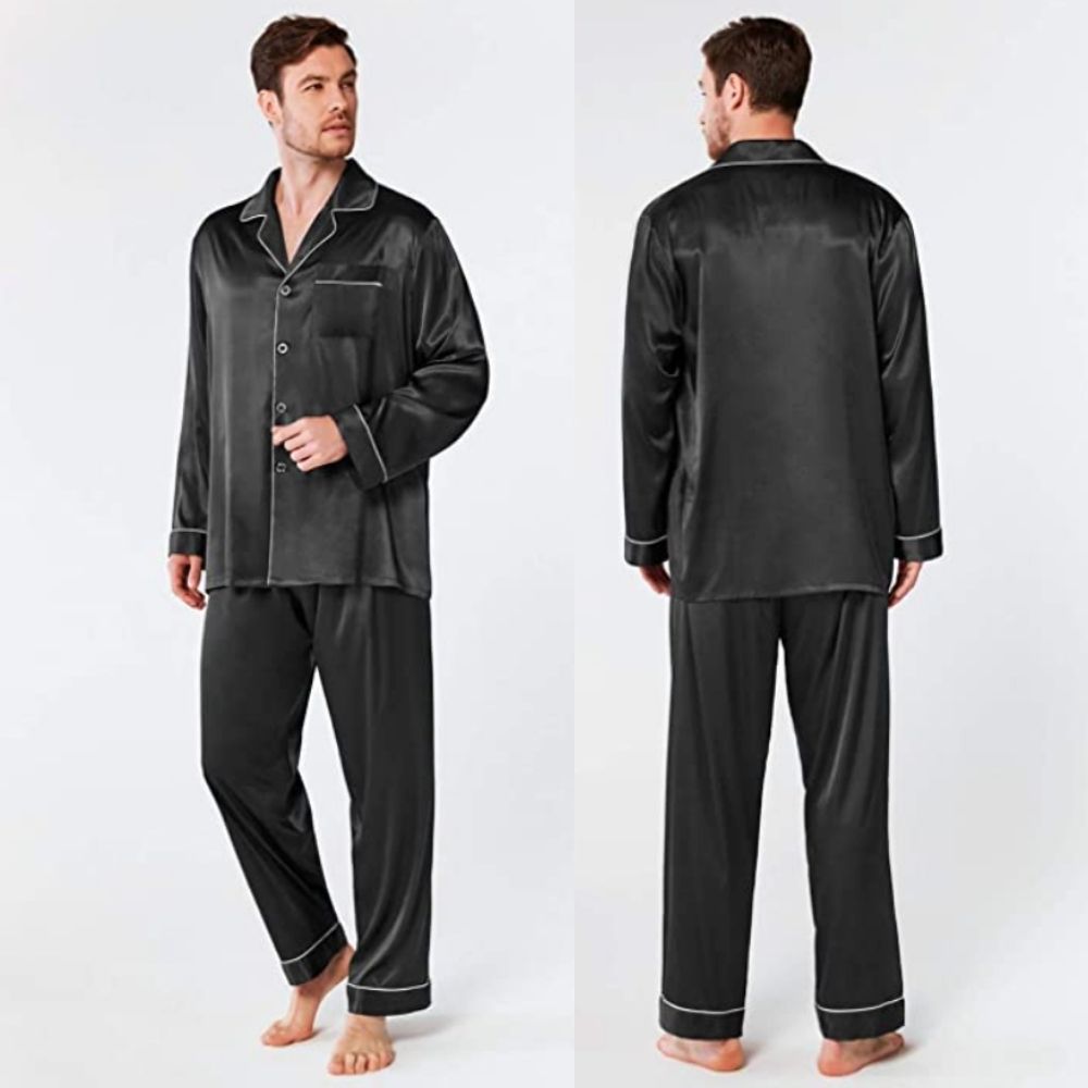 Men's Long Sleeve Satin Pyjamas: image 2