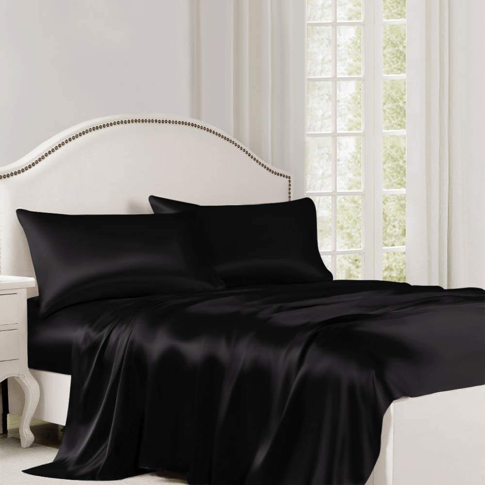 Black silk flat sheet