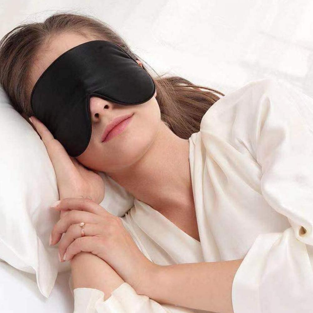 Silk sleep mask with adjustable strap