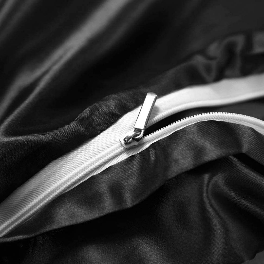 Black satin bed sheet