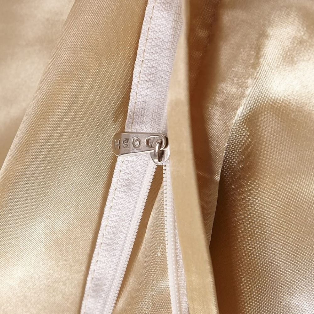 Gold satin bed sheet
