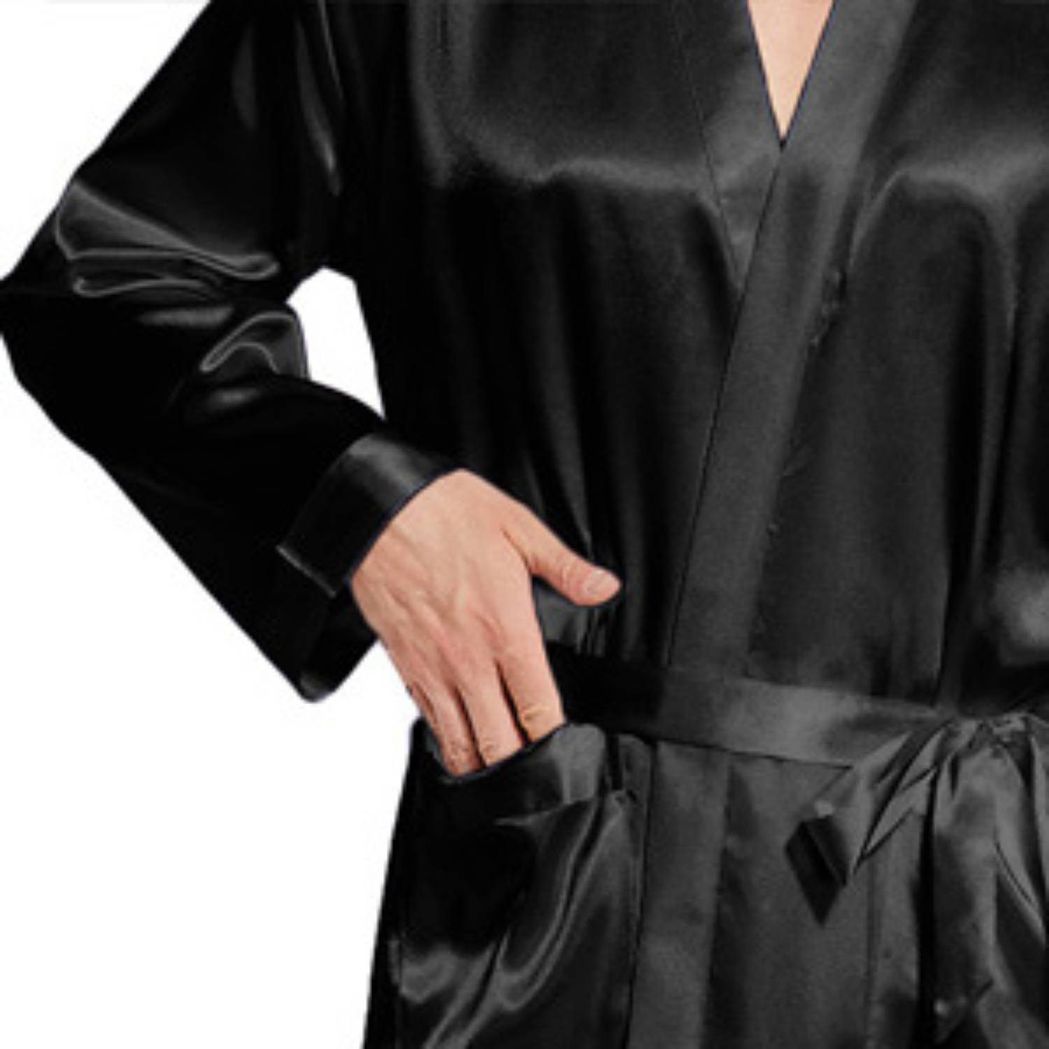 Men's satin robe with belt