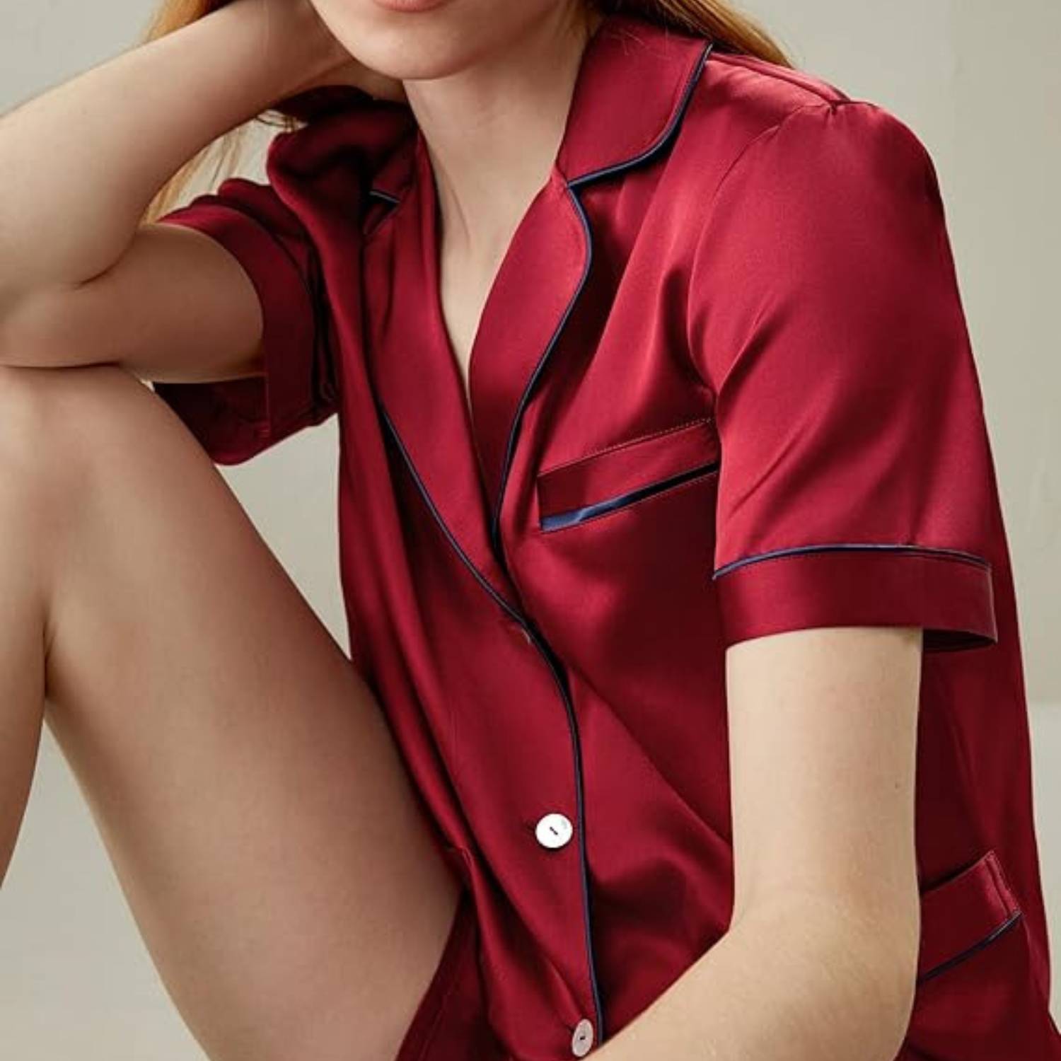 Women's Short Sleeve Silk Pyjamas: image 7