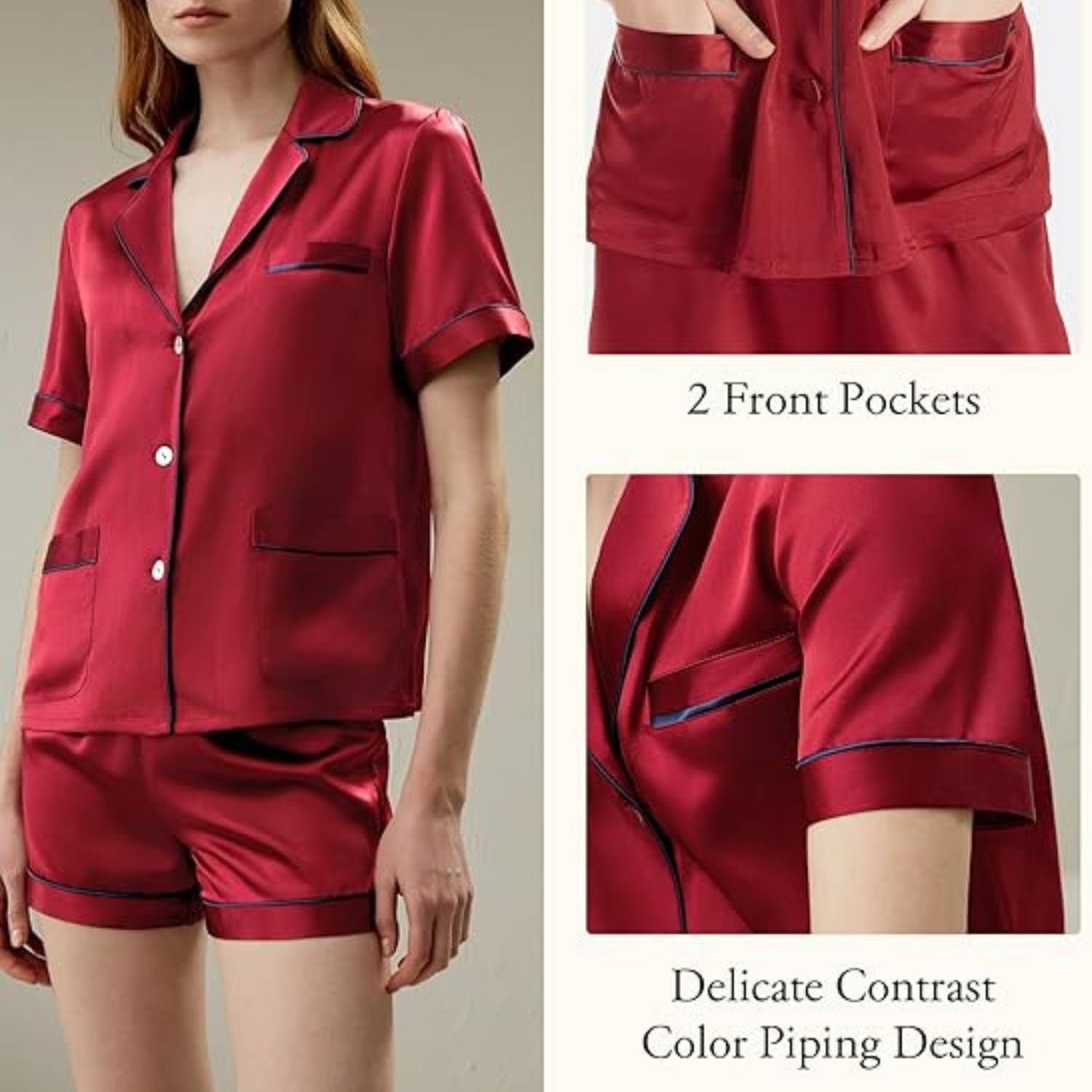 Women's Short Sleeve Silk Pyjamas: image 2