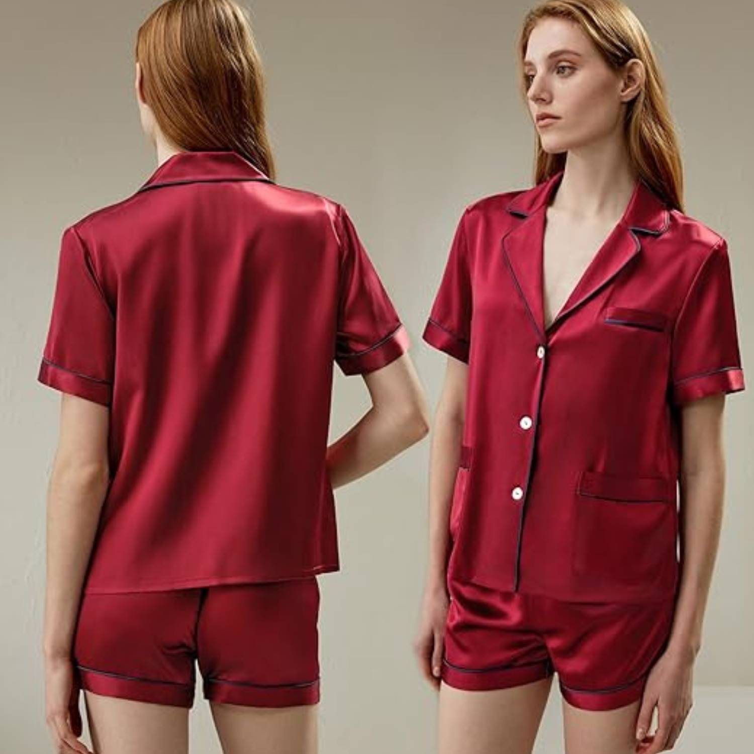 Women's Short Sleeve Silk Pyjamas: image 5