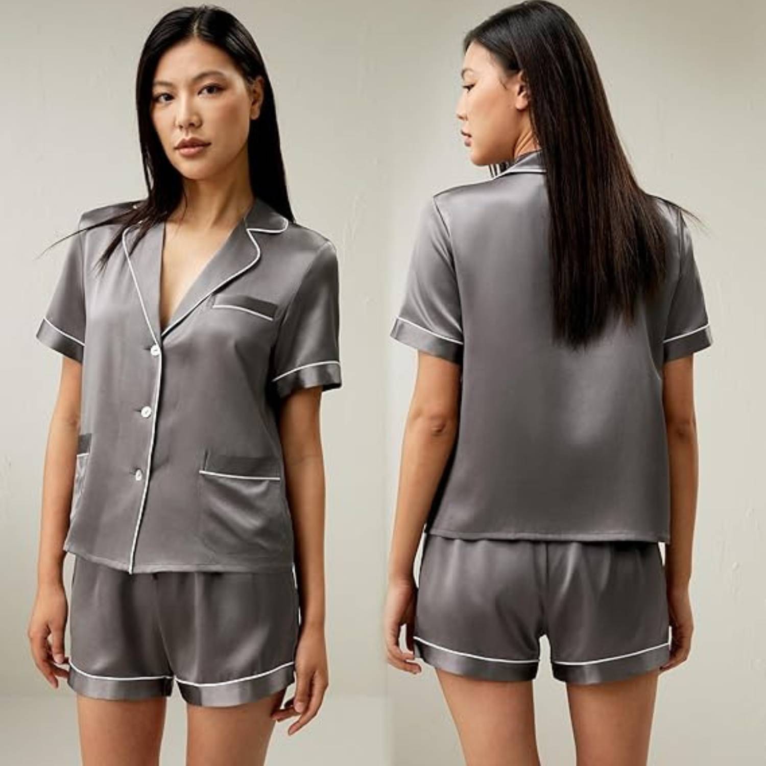 Women's Short Sleeve Silk Pyjamas: image 4