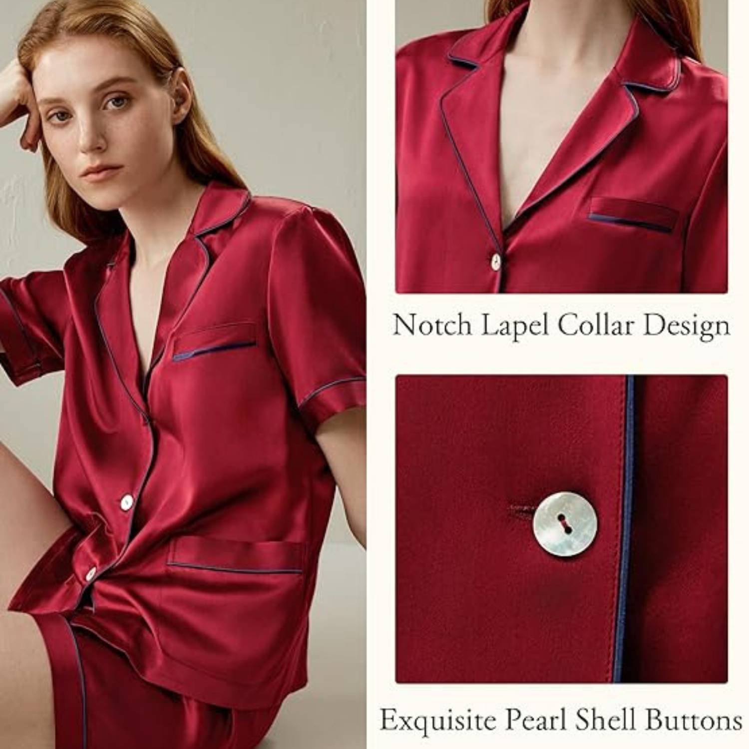 Women's Short Sleeve Silk Pyjamas: image 8